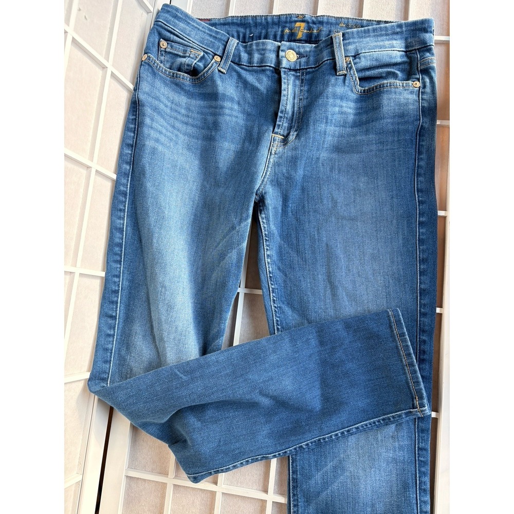 Seven For All Mankind The Ankle Skinny  Jeans Denim Size 29 Low rise Medium Wash